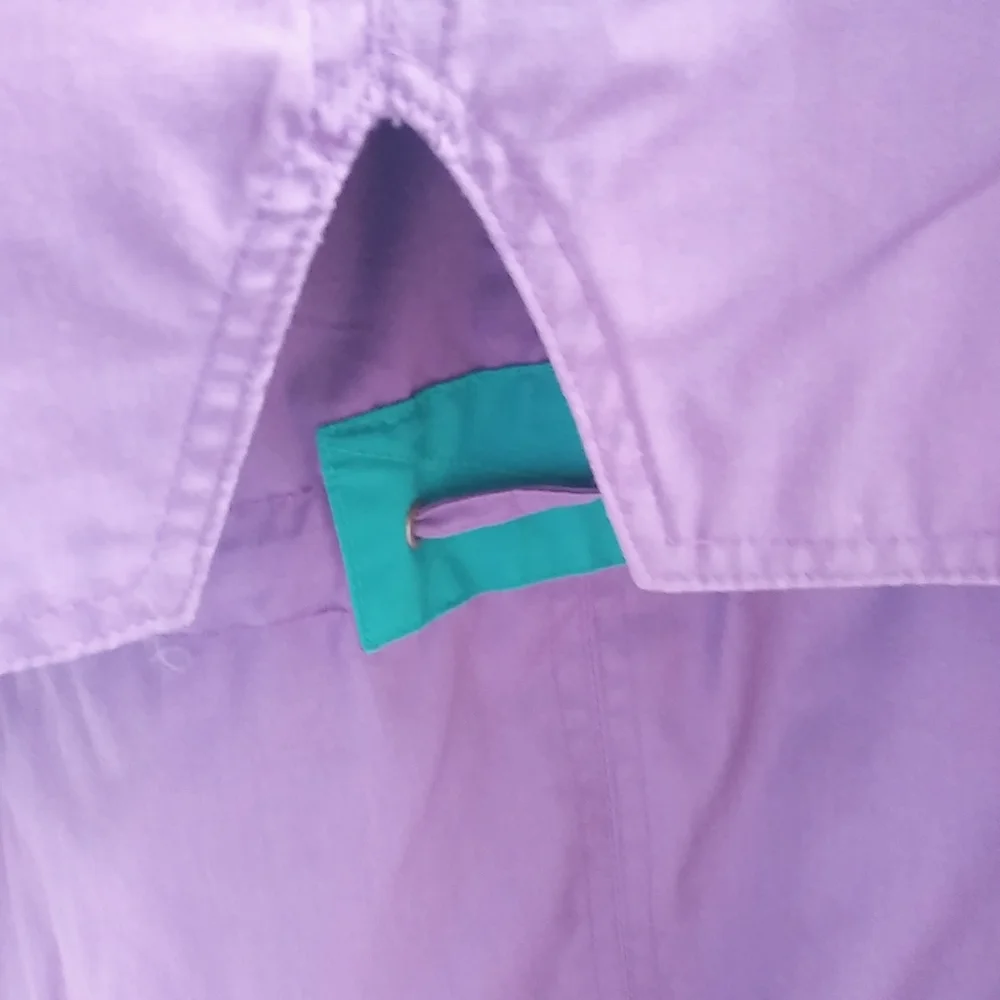 Outer Gear M Purple Turquoise Snap Zip Hoodie Coat - Picture 8 of 13
